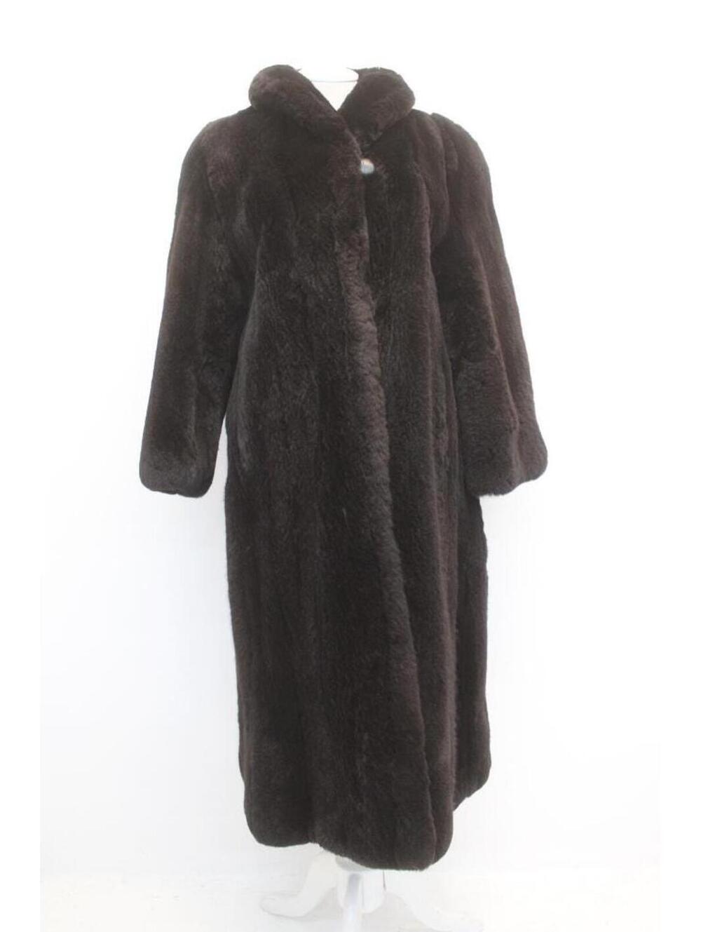 Excellent Black Sheared Fox Fur Coat Jacket Women Woman Size 10-12 Medium